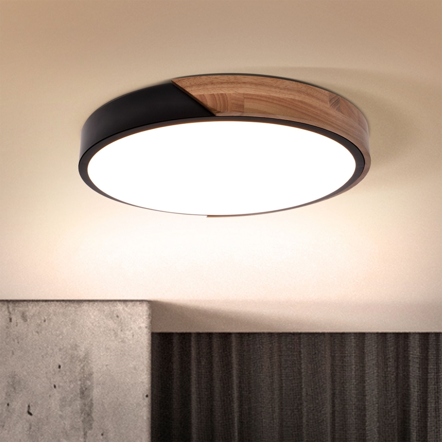Brilagi - LED Aptumšojama griestu lampa PILANA LED/48W/230V 3000-6500K ozols d. 40 cm + tālvadības pults