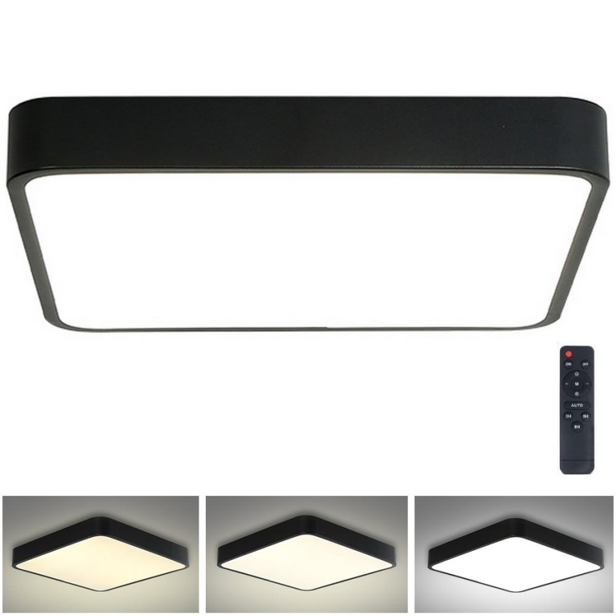 Brilagi - LED Aptumšojama griestu lampa POOL LED/48W/230V 3000-6000K 50x50 cm melna + tālvadības pults
