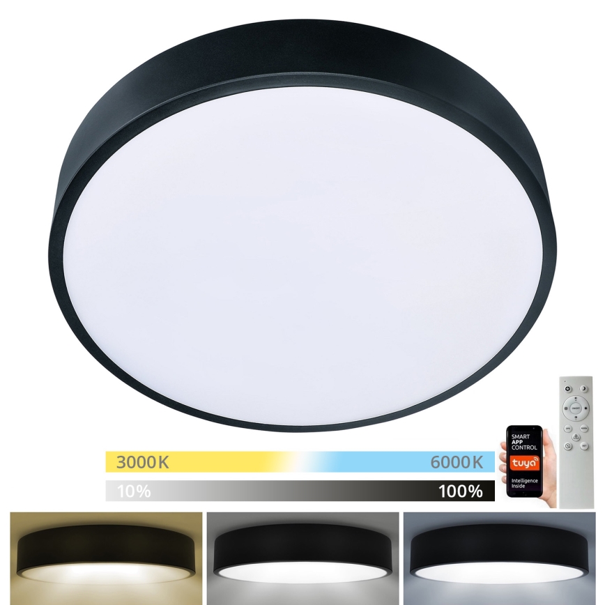 Brilagi - LED Aptumšojama griestu lampa POOL SMART LED/48W/230V 40 cm 3000-6000K Wi-Fi Tuya + tālvadības pults melna