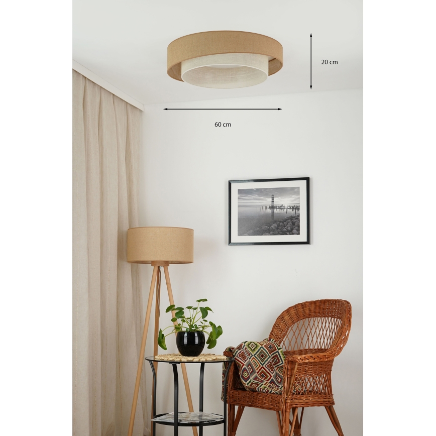 Brilagi - LED Aptumšojama griestu lampa SHINE LED/24W/230V d. 60 cm 3000/4000/6500K bēša/krēmkrāsa + tālvadības pults