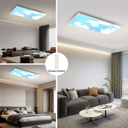 Brilagi - LED dimējams griestu gaismeklis SLIMFRAME LED/80W/230V 120x60 cm 3000-6000K sudraba/zila + tālvadības pults