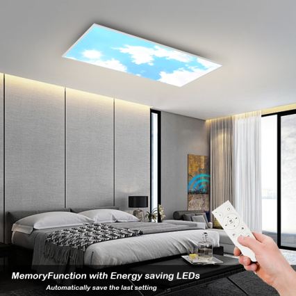 Brilagi - LED dimējams griestu gaismeklis SLIMFRAME LED/80W/230V 120x60 cm 3000-6000K sudraba/zila + tālvadības pults