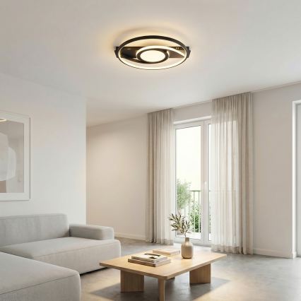 Brilagi - LED dimmējams griestu lukturis TWIRL LED/38W/230V 3000-6000K melns + tālvadības pults