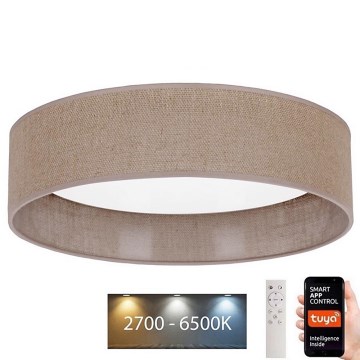 Brilagi - LED Aptumšojama griestu lampa VELVET SMART LED/24W/230V d. 45 cm 2700-6500K Wi-Fi Tuya brūna + tālvadības pults