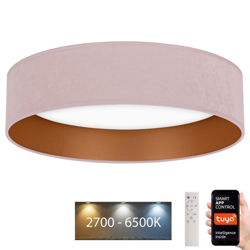 Brilagi - LED Aptumšojama griestu lampa VELVET SMART LED/36W/230V d. 55 cm 2700-6500K Wi-Fi Tuya rozā/zelta + tālvadības pults