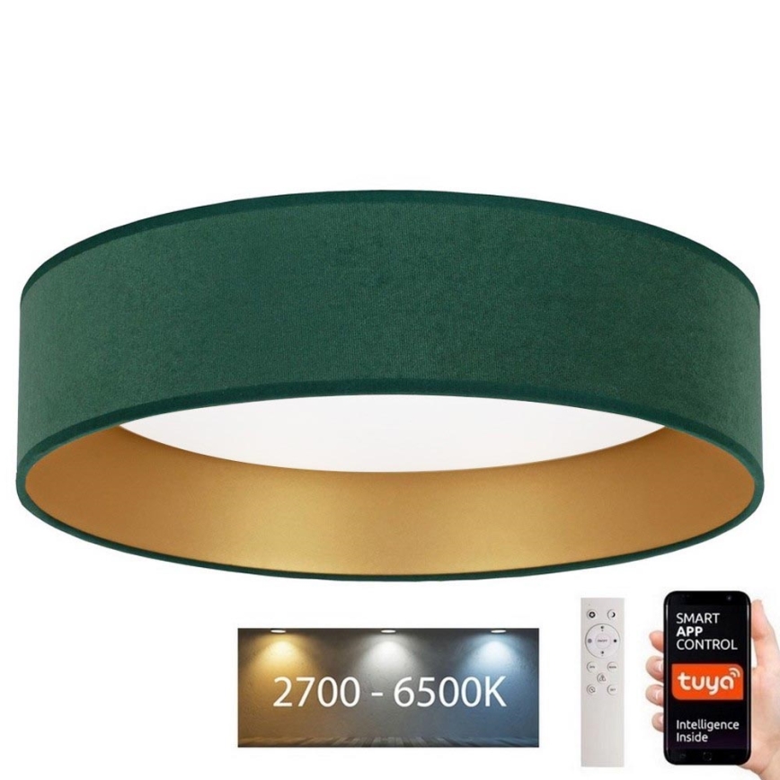 Brilagi - LED Aptumšojama griestu lampa VELVET SMART LED/36W/230V d. 55 cm 2700-6500K Wi-Fi Tuya zaļa/zelta + tālvadības pults