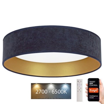 Brilagi - LED Aptumšojama griestu lampa VELVET SMART LED/36W/230V d. 55 cm 2700-6500K Wi-Fi Tuya zila/zelta + tālvadības pults