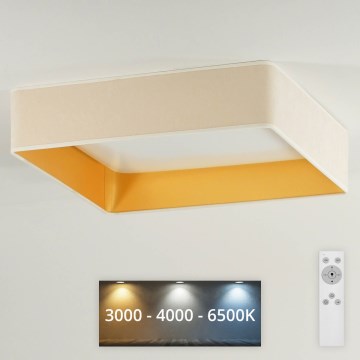 Brilagi - LED Aptumšojama griestu lampa VELVET SQUARE LED/24W/230V 3000/4000/6500K + tālvadības pults krēmkrāsa