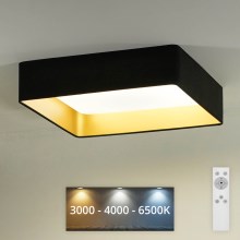 Brilagi - LED Aptumšojama griestu lampa VELVET SQUARE LED/24W/230V 3000/4000/6500K + tālvadības pults melna