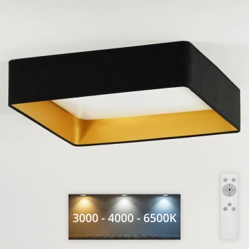 Brilagi - LED Aptumšojama griestu lampa VELVET SQUARE LED/24W/230V 3000/4000/6500K + tālvadības pults melna