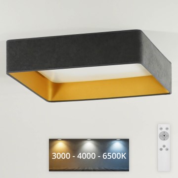 Brilagi - LED Aptumšojama griestu lampa VELVET SQUARE LED/24W/230V 3000/4000/6500K + tālvadības pults pelēka