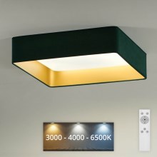 Brilagi - LED Aptumšojama griestu lampa VELVET SQUARE LED/24W/230V 3000/4000/6500K + tālvadības pults zaļa