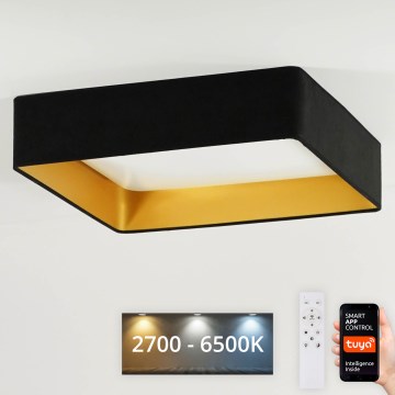 Brilagi - LED Aptumšojama griestu lampa VELVET SQUARE SMART LED/36W/230V 2700-6500K Wi-Fi Tuya + tālvadības pults melna