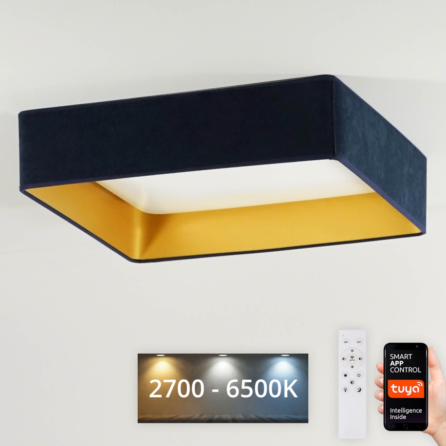 Brilagi - LED Aptumšojama griestu lampa VELVET SQUARE SMART LED/36W/230V 2700-6500K Wi-Fi Tuya + tālvadības pults tumši zila