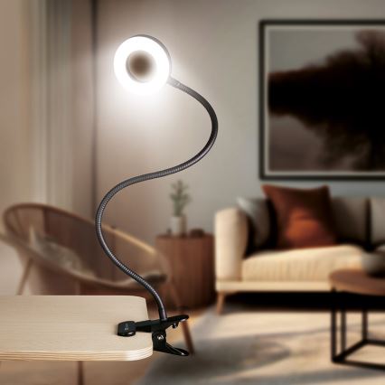 Brilagi -LED Aptumšojama lampa ar fiksatoru ORBELA LED/8W/230V 3000/4000/5000K melna