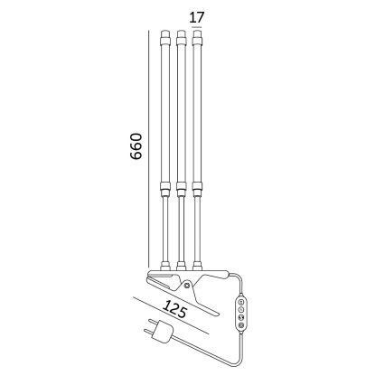 Brilagi - LED Aptumšojama pielāgojama galda lampa ar stiprinājumu augu audzēšanai VITABLOOM 3xLED/10W/230V melna
