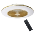 Brilagi - LED Aptumšojama lampa ar ventilatoru AURA LED/38W/230V 3000-6000K zelta + tālvadības pullts