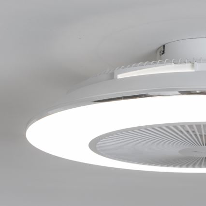 Brilagi - LED Aptumšojama lampa ar ventilatoru AURA LED/38W/230V balta + tālvadības pults