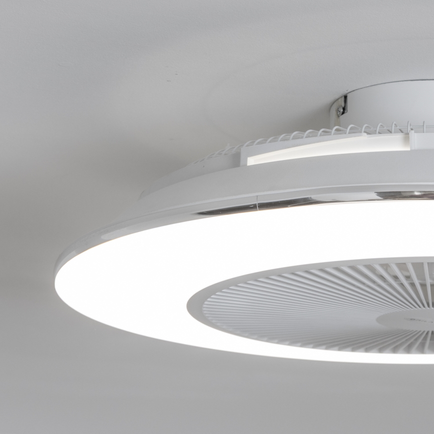 Brilagi - LED Aptumšojama lampa ar ventilatoru AURA LED/38W/230V balta + tālvadības pults