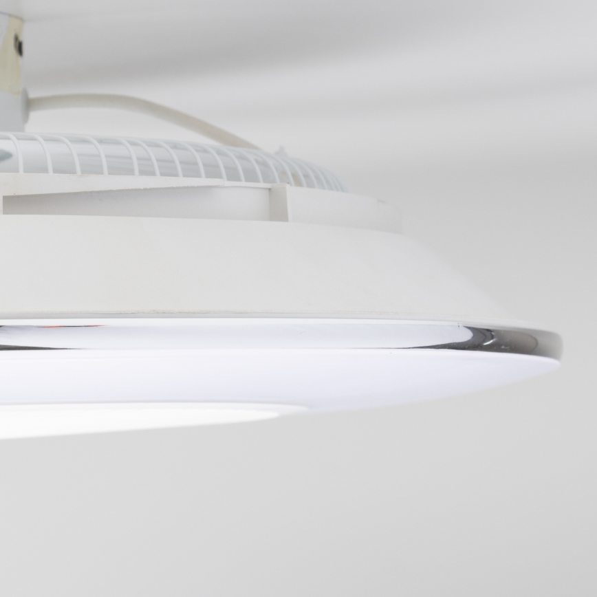 Brilagi - LED Aptumšojama lampa ar ventilatoru AURA LED/38W/230V balta + tālvadības pults