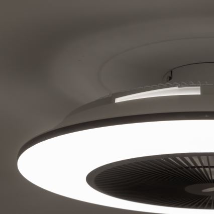 Brilagi - LED Aptumšojama lampa ar ventilatoru AURA LED/38W/230V 3000-6000K melna + tālvadības pults