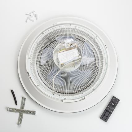 Brilagi - LED Aptumšojama lampa ar ventilatoru AURA LED/38W/230V 3000-6000K sudraba + tālvadības pults