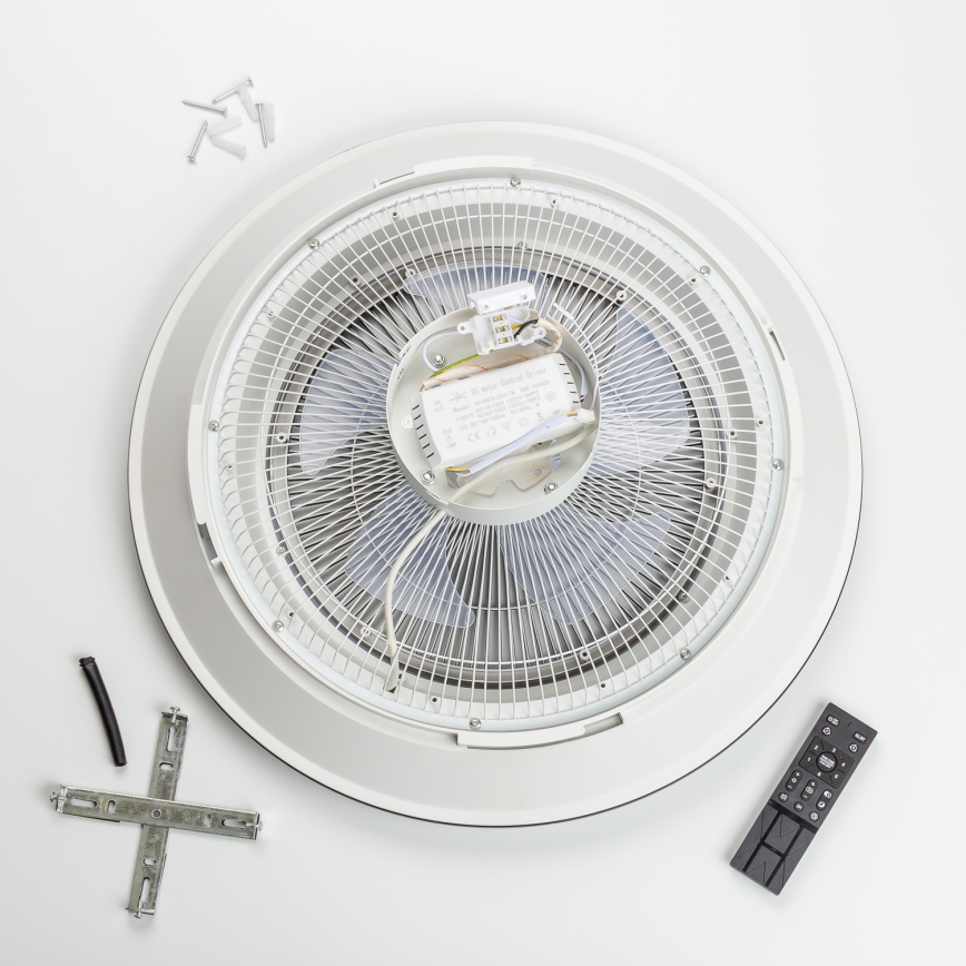 Brilagi - LED Aptumšojama lampa ar ventilatoru AURA LED/38W/230V 3000-6000K sudraba + tālvadības pults
