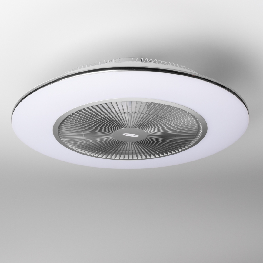 Brilagi - LED Aptumšojama lampa ar ventilatoru AURA LED/38W/230V 3000-6000K sudraba + tālvadības pults