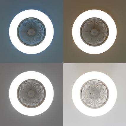 Brilagi - LED Aptumšojama lampa ar ventilatoru AURA LED/38W/230V 3000-6000K sudraba + tālvadības pults