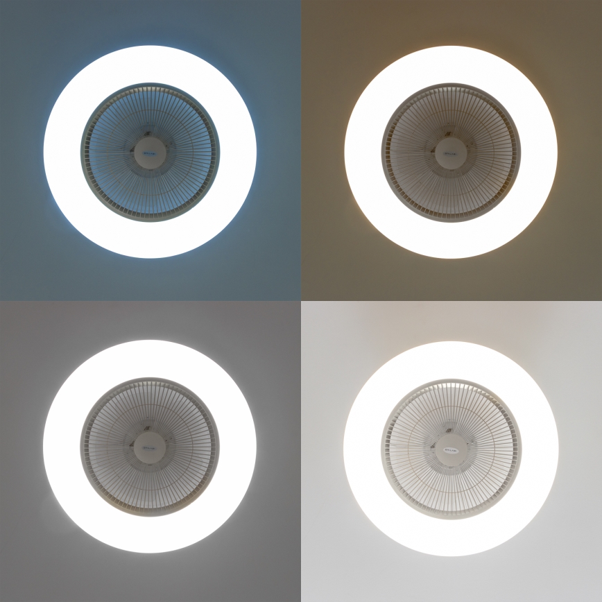 Brilagi - LED Aptumšojama lampa ar ventilatoru AURA LED/38W/230V 3000-6000K sudraba + tālvadības pults