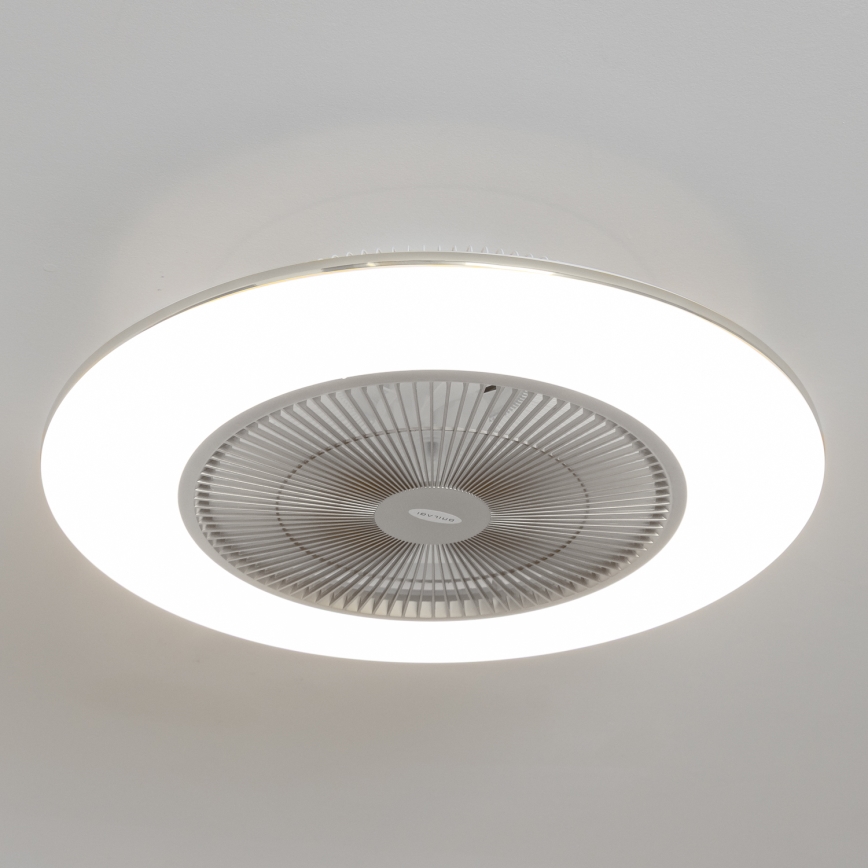 Brilagi - LED Aptumšojama lampa ar ventilatoru AURA LED/38W/230V 3000-6000K sudraba + tālvadības pults