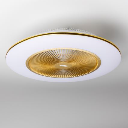 Brilagi - LED Aptumšojama lampa ar ventilatoru AURA LED/38W/230V 3000-6000K zelta + tālvadības pullts