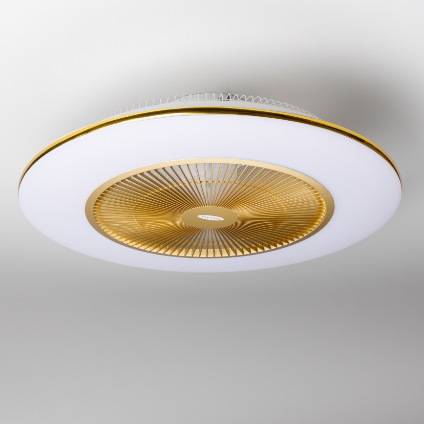 Brilagi - LED Aptumšojama lampa ar ventilatoru AURA LED/38W/230V 3000-6000K zelta + tālvadības pullts