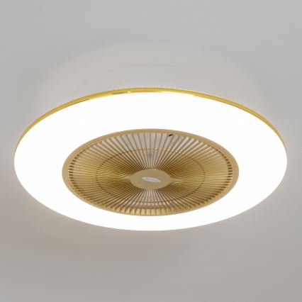 Brilagi - LED Aptumšojama lampa ar ventilatoru AURA LED/38W/230V 3000-6000K zelta + tālvadības pullts