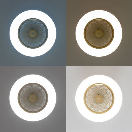 Brilagi - LED Aptumšojama lampa ar ventilatoru AURA LED/38W/230V 3000-6000K zelta + tālvadības pullts