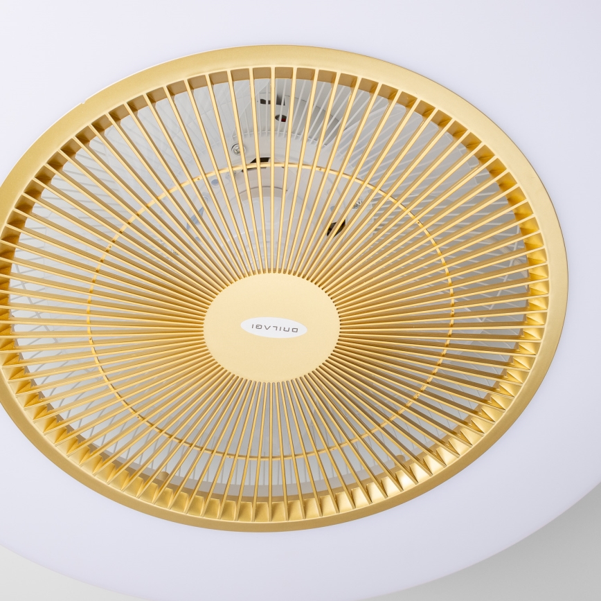 Brilagi - LED Aptumšojama lampa ar ventilatoru AURA LED/38W/230V 3000-6000K zelta + tālvadības pullts