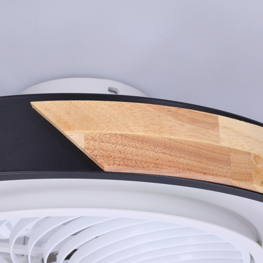 Brilagi - LED Aptumšojama griestu lampa ar ventilatoru LED/30W/230V 3000-6500K melna/ozols + tālvadības pults