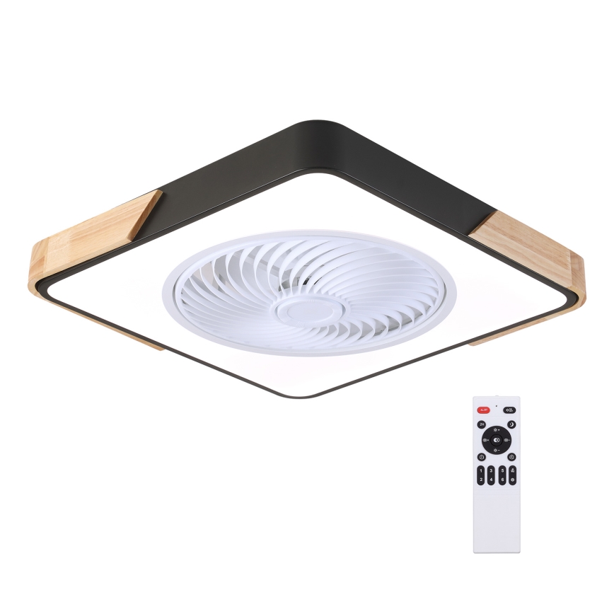 Brilagi - LED Aptumšojama griestu lampa ar ventilatoru LED/30W/230V 3000-6500K melna/ozols + tālvadības pults