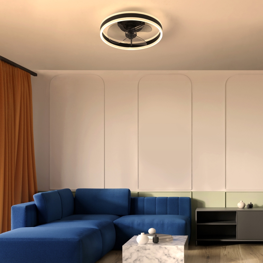 Brilagi - LED Aptumšojama griestu lampa ar ventilatoru LED/30W/230V 3000-6500K melna + tālvadības pults