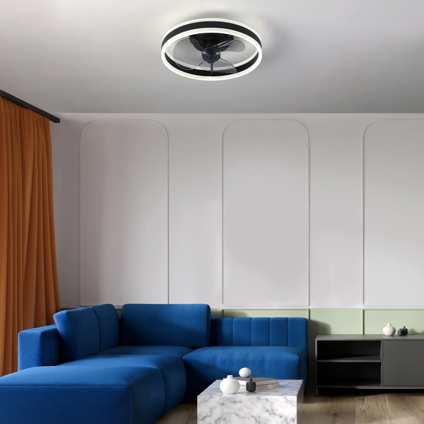 Brilagi - LED Aptumšojama griestu lampa ar ventilatoru LED/30W/230V 3000-6500K melna + tālvadības pults