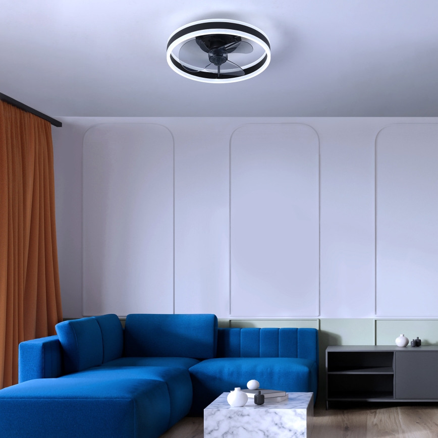 Brilagi - LED Aptumšojama griestu lampa ar ventilatoru LED/30W/230V 3000-6500K melna + tālvadības pults