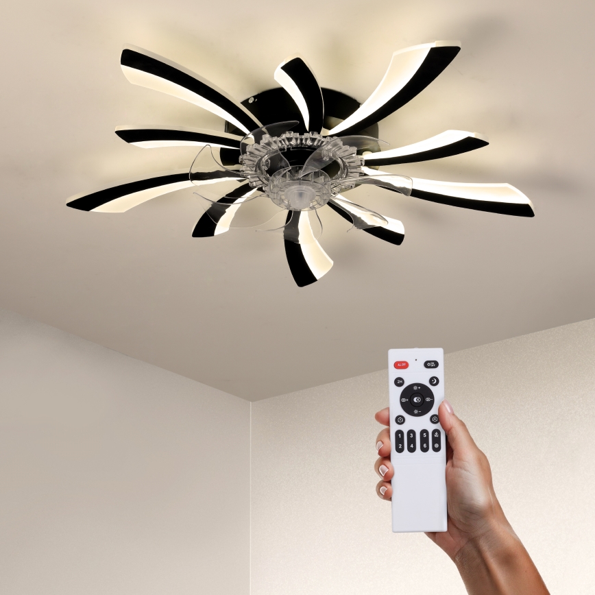 Brilagi - LED Aptumšojama griestu lampa ar ventilatoru LED/50W/230V 3000-6500K melna + tālvadības pults