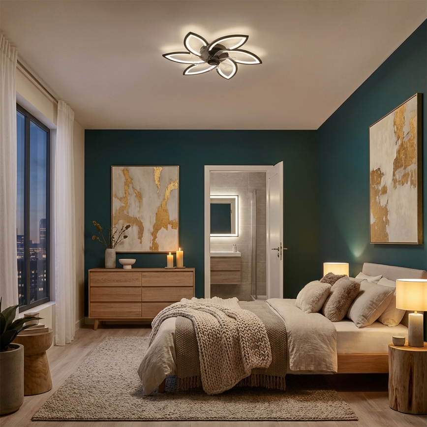 Brilagi - LED Aptumšojama griestu lampa ar ventilatoru LED/50W/230V 3000-6500K melna + tālvadības pults