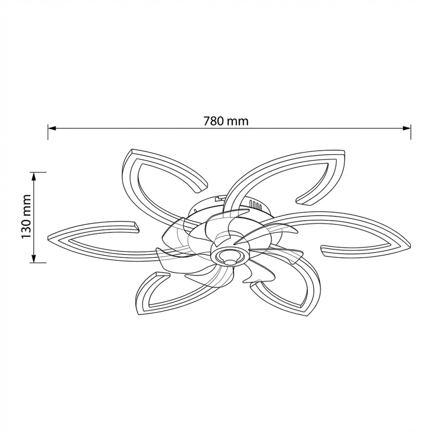 Brilagi - LED Aptumšojama griestu lampa ar ventilatoru LED/50W/230V 3000-6500K melna + tālvadības pults