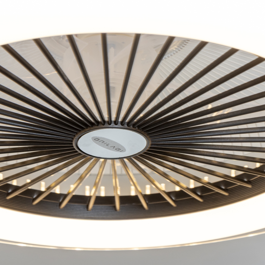 Brilagi - LED Aptumšojama lampa ar ventilatoru RONDA LED/48W/230V 3000-6000K melna + tālvadības pults