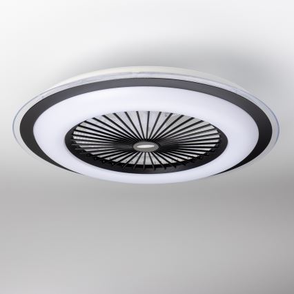 Brilagi - LED Aptumšojama lampa ar ventilatoru RONDA LED/48W/230V 3000-6000K melna + tālvadības pults