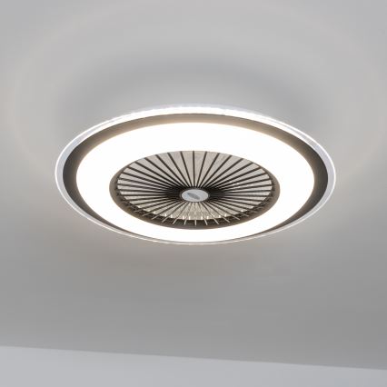 Brilagi - LED Aptumšojama lampa ar ventilatoru RONDA LED/48W/230V 3000-6000K melna + tālvadības pults