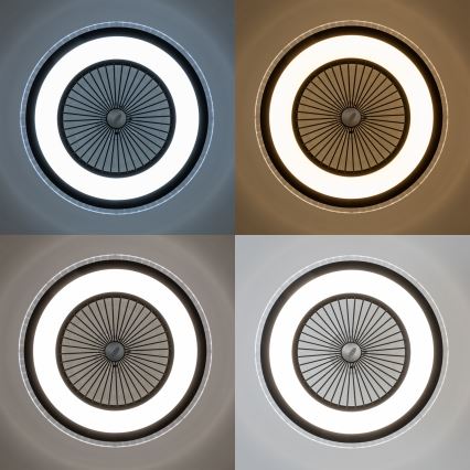 Brilagi - LED Aptumšojama lampa ar ventilatoru RONDA LED/48W/230V 3000-6000K melna + tālvadības pults