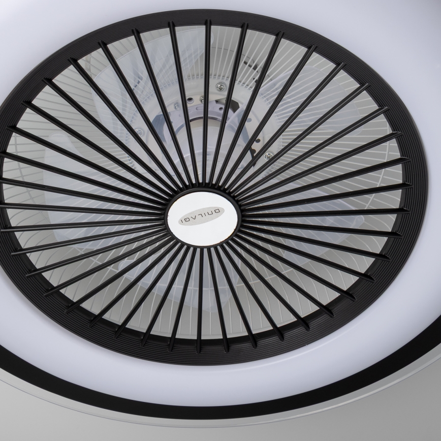 Brilagi - LED Aptumšojama lampa ar ventilatoru RONDA LED/48W/230V 3000-6000K melna + tālvadības pults