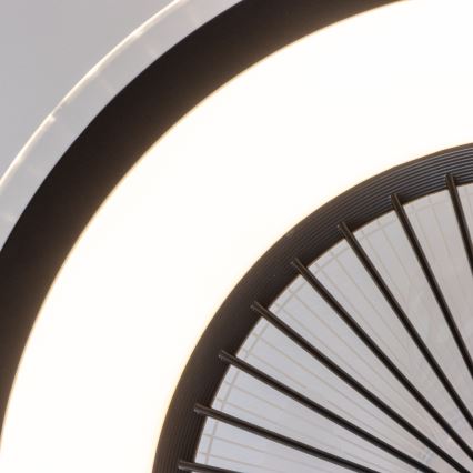 Brilagi - LED Aptumšojama lampa ar ventilatoru RONDA LED/48W/230V 3000-6000K melna + tālvadības pults